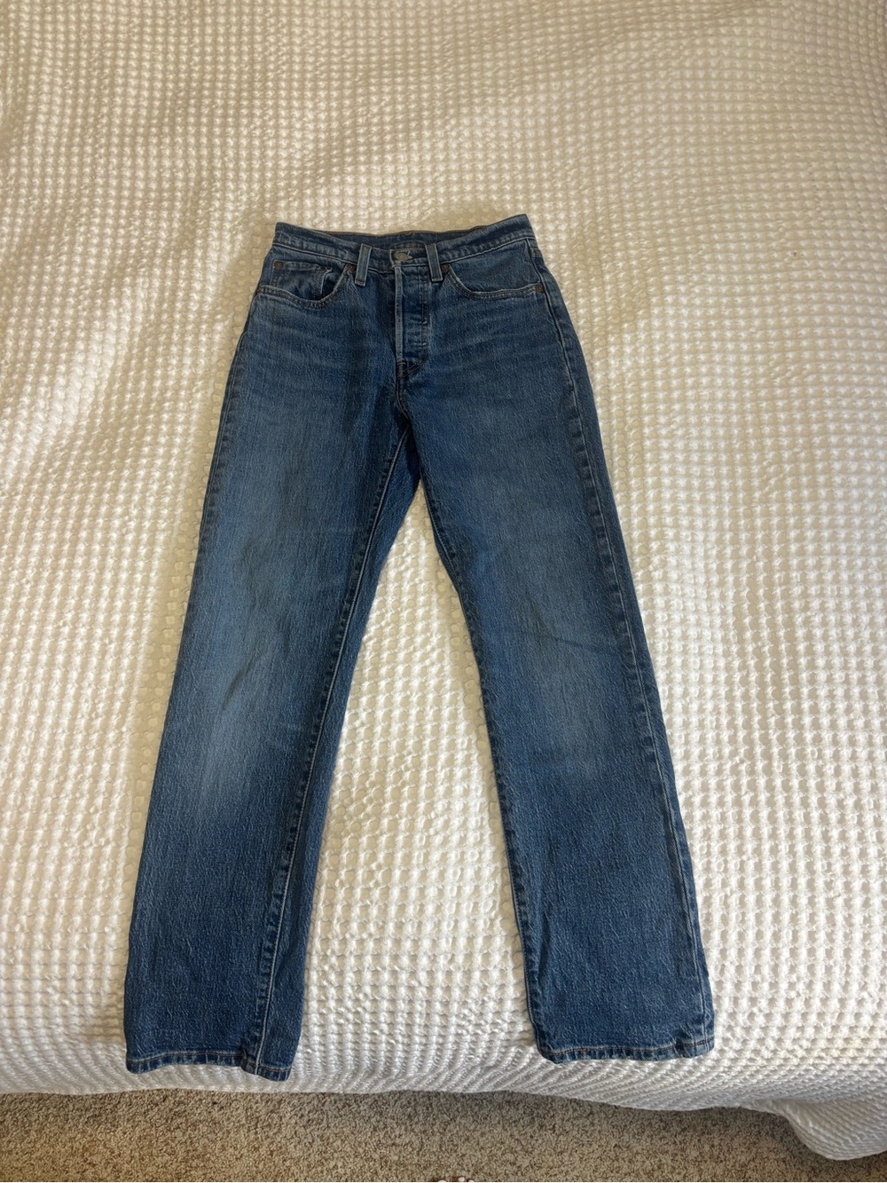 Levi’s 501 Dark Blue Straight-Leg Jeans - Picture 2 of 7